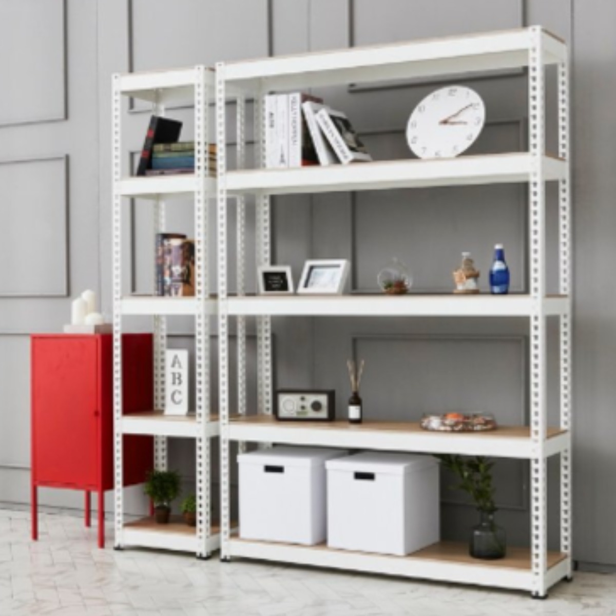 울트라랙 가로120cm x 세로40cm 선반, 무볼트 쉬운 설치, 조립식선반, 진열대, 베란다, 거실, 세탁실 튼튼한 철제 선반 154,500원