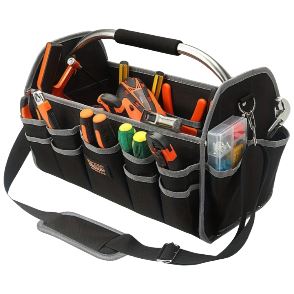 toolkick 오픈형 공구가방 크로스백 휴대용 공구함 세차 툴백 오픈형 공구통 연장가방, 1개 25,900원