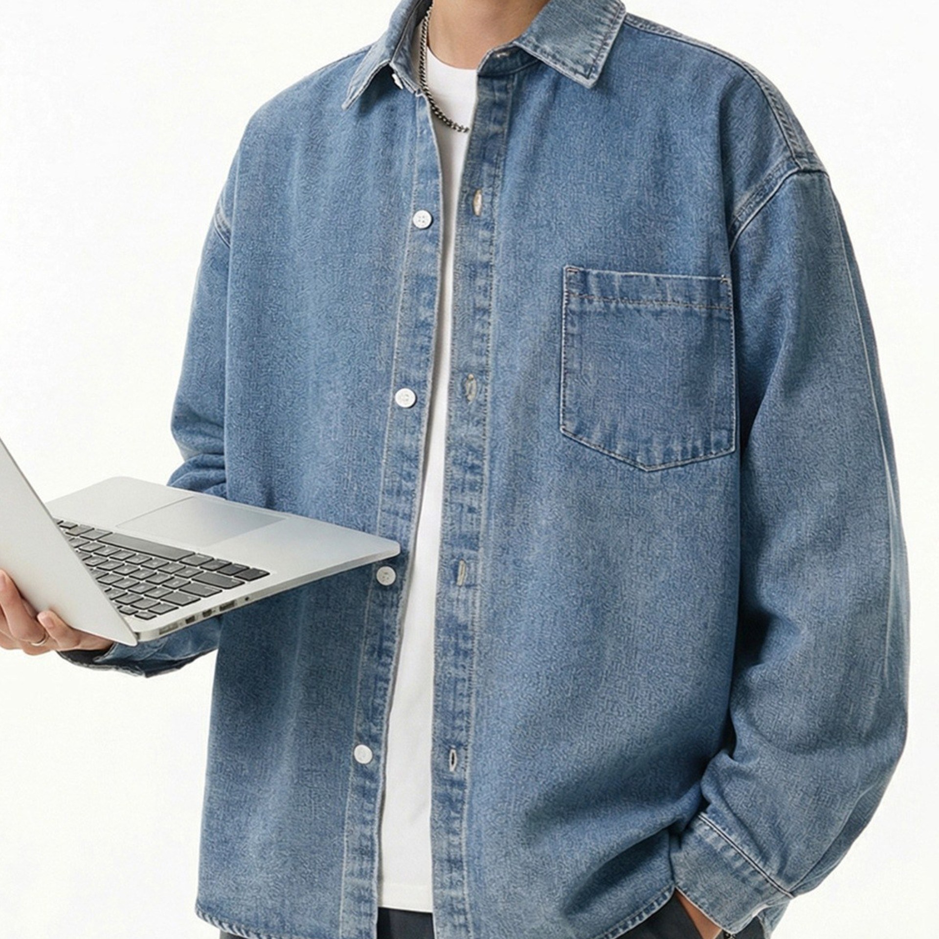 하울맨 남성 빅사이즈 워싱 데님 셔츠 빈티지 생지 긴팔 청남방 29,800원