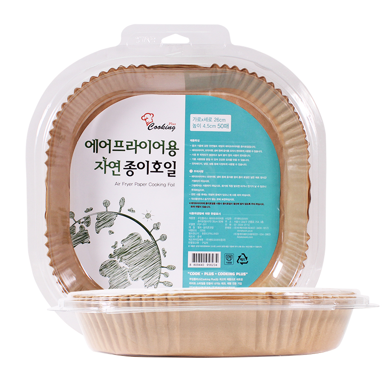 쿠킹플러스 에어프라이어 자연 종이호일, 26cm, 50개입, 2개 8,800원