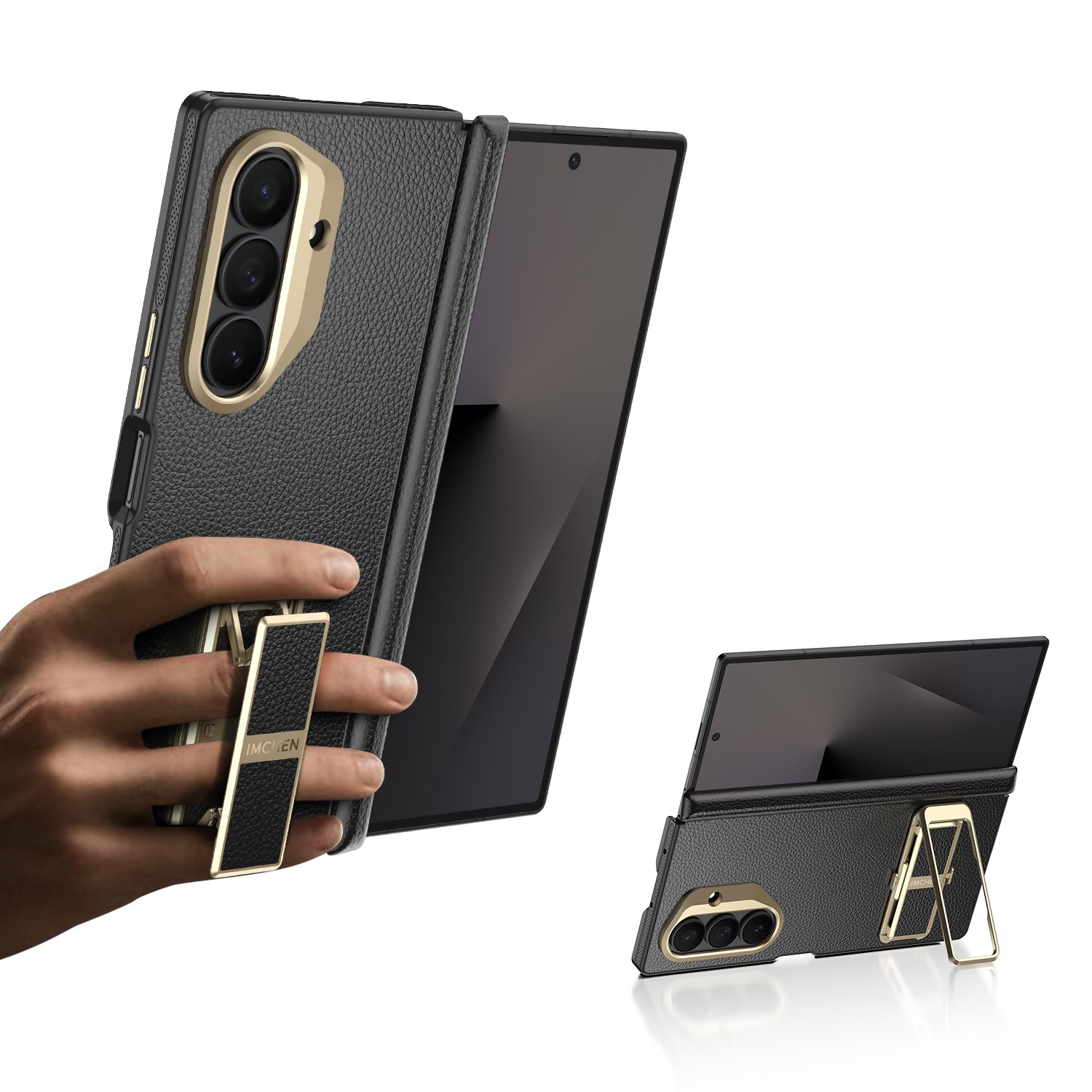 비즈니스 삼성 폴드 케이스 힌지보호 힌지보호 기계식 스탠드 달린 핸드폰 케이스 풀커버 67,900원