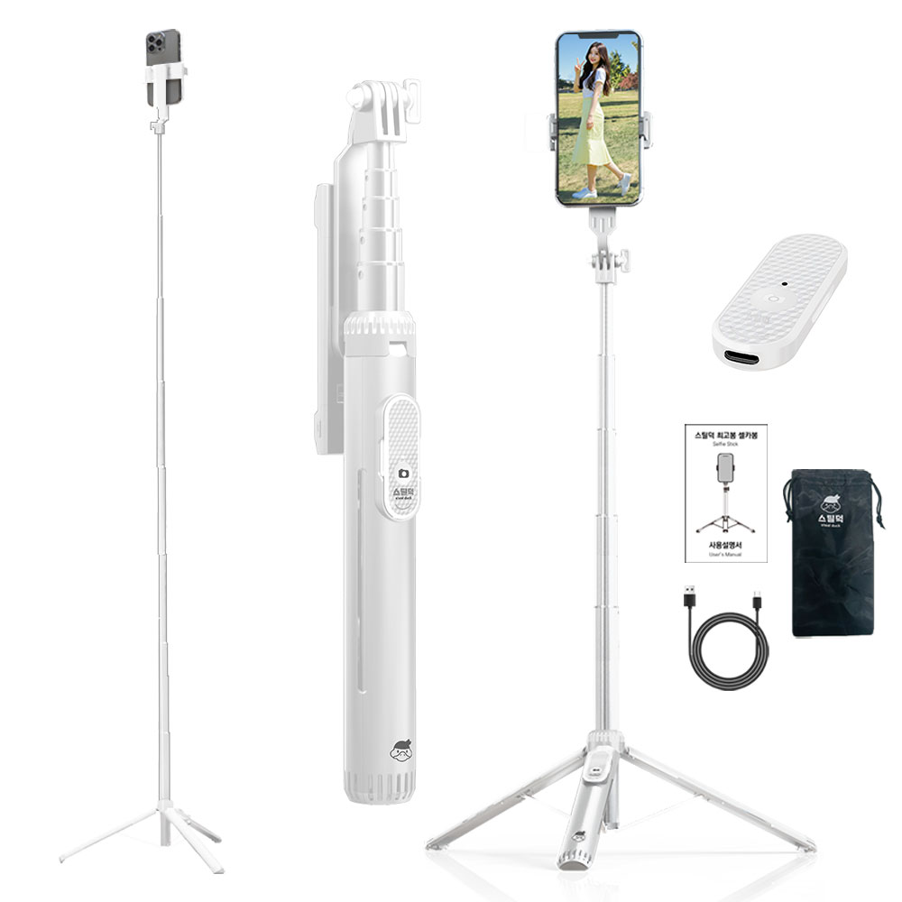 스틸덕 155cm 최고봉 셀카봉 삼각대 올인원 블루투스 C타입 리모컨 28,790원