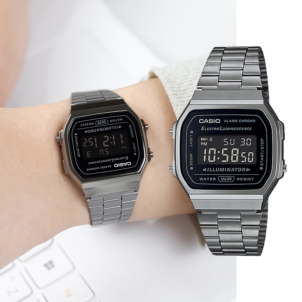 백화점AS가능 카시오 레트로 빈티지 사각 스퀘어 메탈 전자시계 A-168WGG-1BDF 데일리 학생 커플 지코스모제품 84,000원