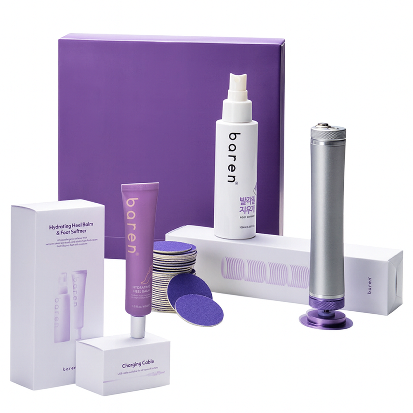 바렌 패디퍼펙트 전동 발각질제거기 세트 퍼플에디션, 1개입, 1세트 129,000원