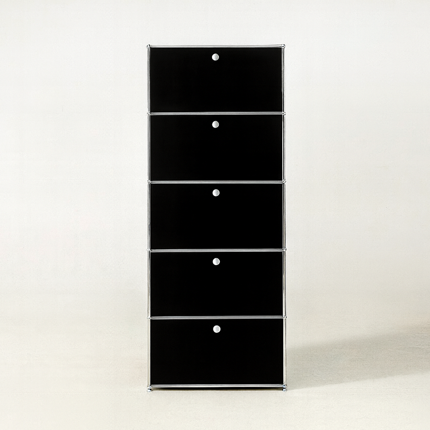 미드퍼 베이직 싱글5단 철제 미드센츄리 모듈 수납장 770x400x1900, 5단, 블랙 929,000원