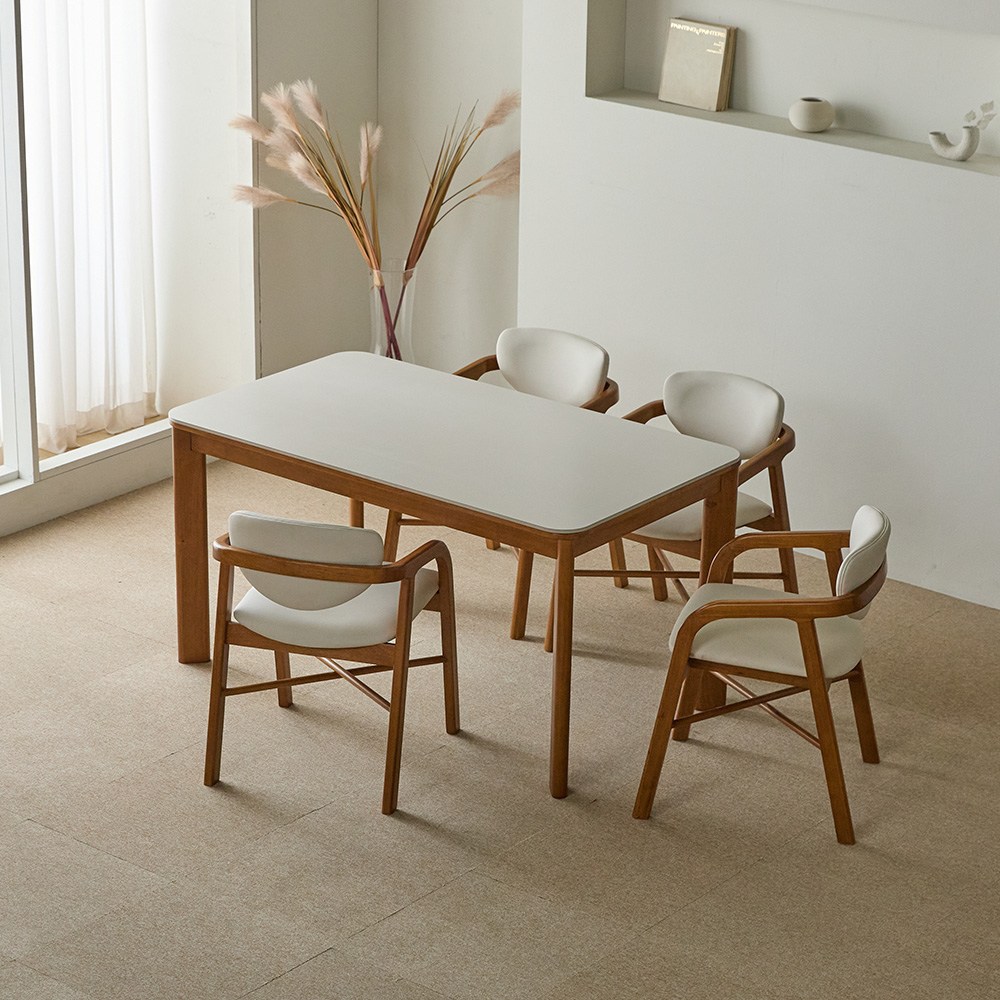 파로마 루토 세라믹 원목식탁 다렌D의자 세트 4인용 1400 (의자4) 749,000원