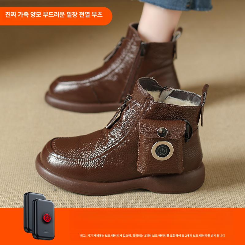 겨울 충전식 전기 온열 부츠 보온 신발 남녀공용 발난로, 35 A, 기본 색상 205,100원