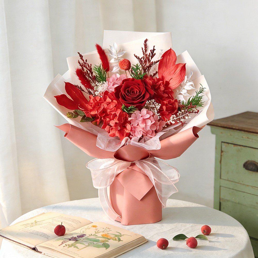 영생 꽃 시들지 않는꽃 보존화 프리저브드 플라워 변치 않는 사랑 기념일 장미 꽃다발 꽃선물 22,100원