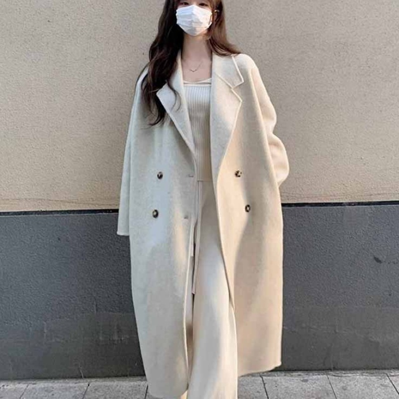 더블페이스 울 코트, 클래식 H라인 슬림핏, 가을겨울 고급스러운 오피스 아우터 34,700원