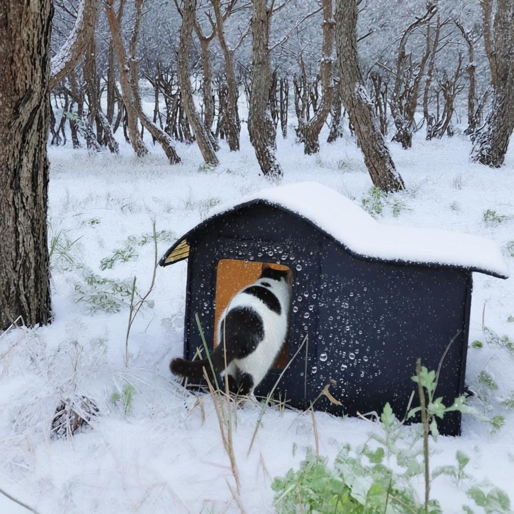 코지톡 길고양이 야외집 길냥이 겨울집 급식소 실외 숨숨집 하우스, 1개, 블랙 29,500원