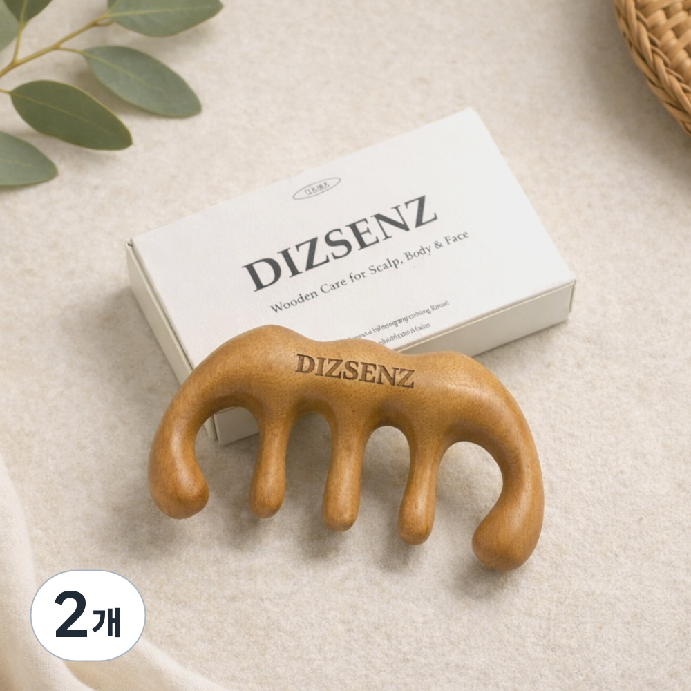디즈센즈 두피괄사 얼굴 바디 두피 괄사마사지기, 우드, 2개 16,500원
