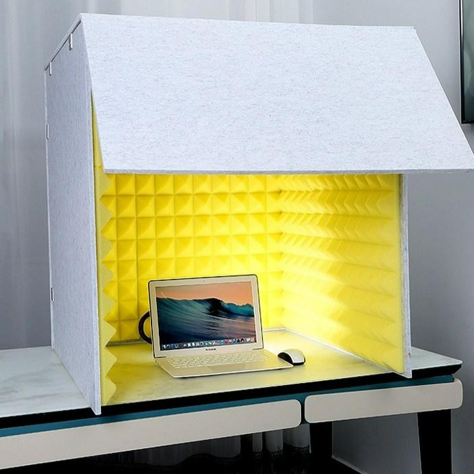방음부스 반밀폐형 이동식 개인촬영 데스크탑 레코팅 스튜디오 방음 개인 홈 흡음재, 1개, 안감 노랑 99,000원