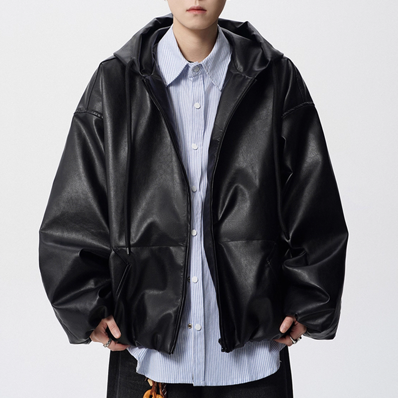 Amlition 남자 후드 가죽 재킷 PU재질 라이더자켓 코트 39,800원