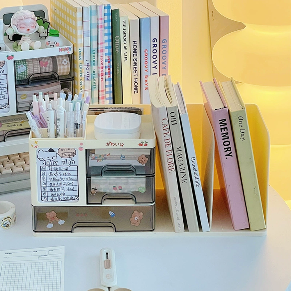 책상 정리함 서랍형 데스크 오거나이저 책꽂이 수납함, 1개, 화이트, 현재가 15,000원