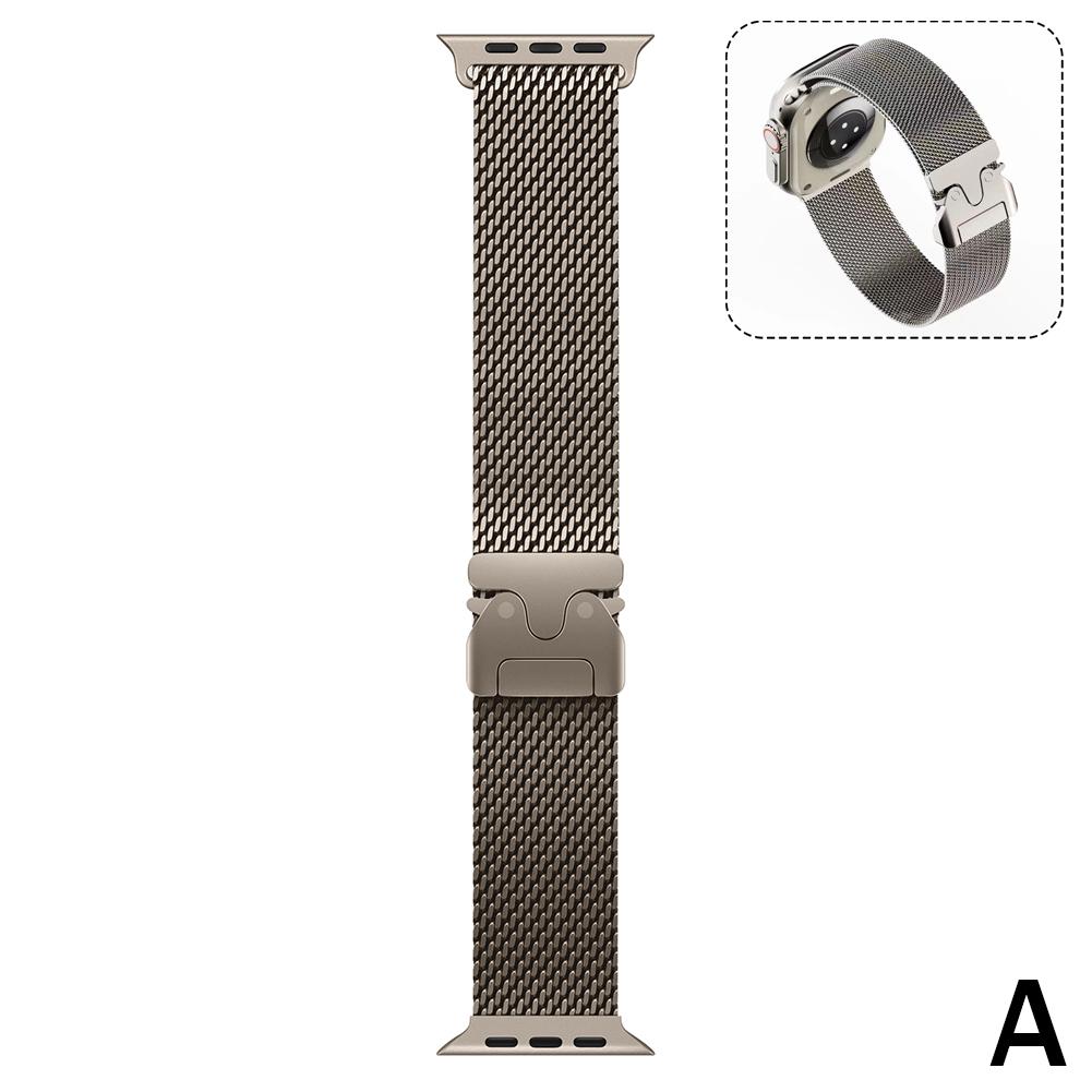 Apple Watch Ultra 2/1 S10 9 8 7 시리즈 용 100% 천연 순수 티타늄 합금 보안 낙하산 버클 밀라노 루프 58,100원