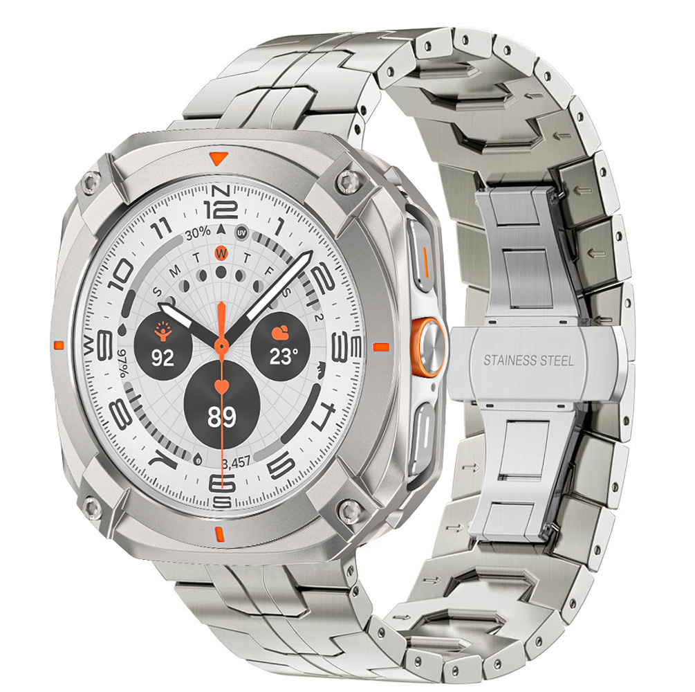 삼성 갤럭시워치8 울트라 2025 호환 일체형 스테인리스 메탈 스트랩 + 메탈 풀커버 케이스 세트 47mm, 티타늄 41,700원