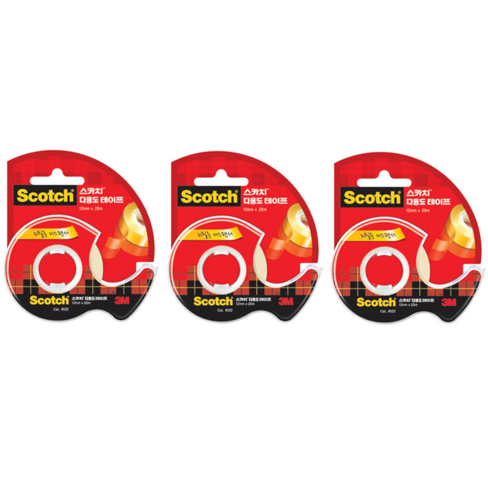 3M 스카치테이프 다용도테이프 522 12mmx20M, 3개 9,800원