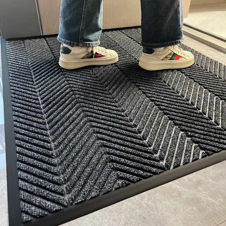 홍시로직 대형 미끄럼방지 고급형 업소용현관 외부 출입구용 바닥매트 사무실 호텔용, 1개, 블랙 57,000원