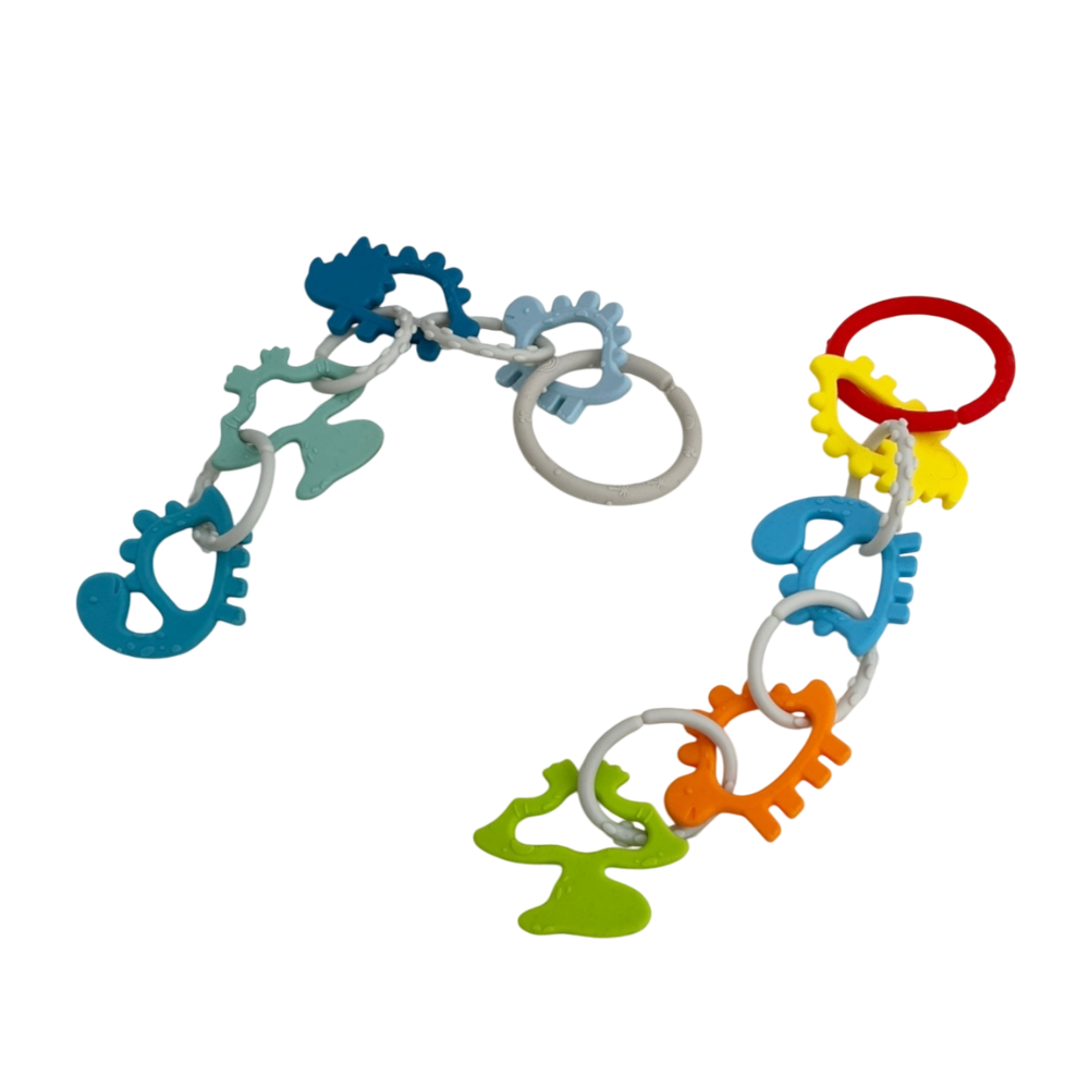 아가츄 아기 고리 치발기 세트 실리콘 치아발육기 이앓이 구강기 장난감, 1세트, 컬러풀다이노, 색상 14,900원