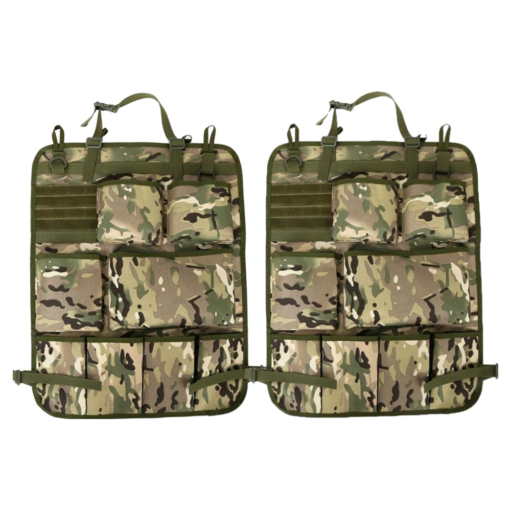 크로니클 차량용 아웃도어 멀티풀 행잉 전술 수납 킥커버 킥매트 운전석 + 조수석 세트, 밀리터리 그린, 1세트 33,200원