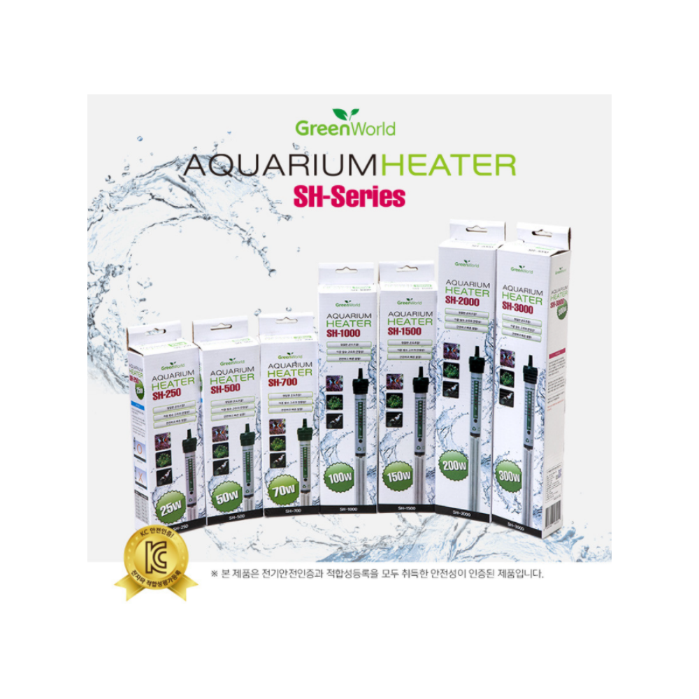 그린월드 아쿠아리움 히터 (어항히터/70w 100w 150w 200w 300w) 6,800원