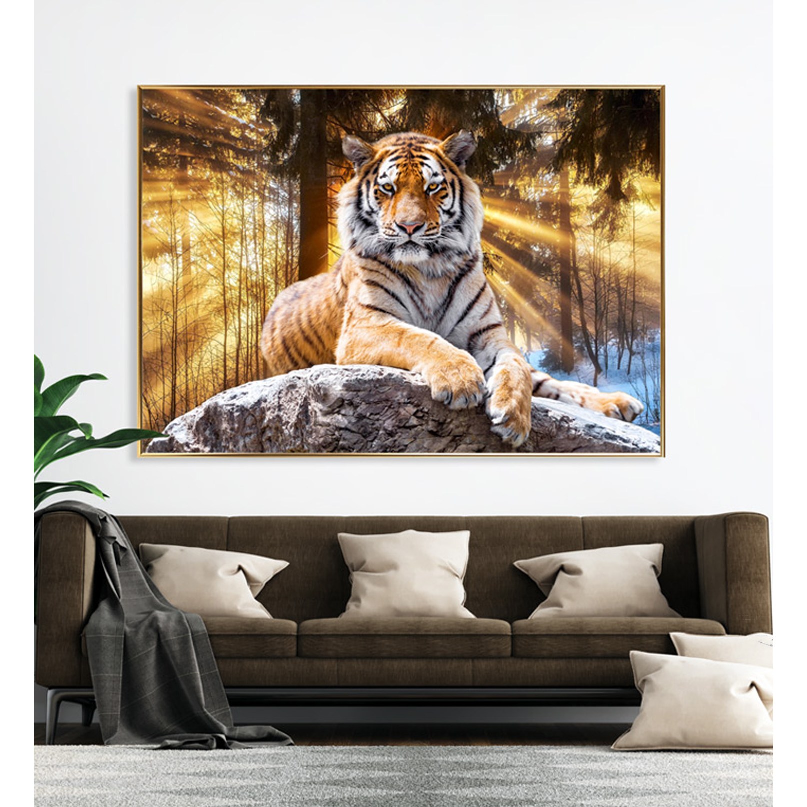 [딘아트] 호랑이 그림 11종 대형액자 성공을 부르는 액운막이 거실 캔버스 인테리어 액자 개업 선물, 무광골드 99,000원