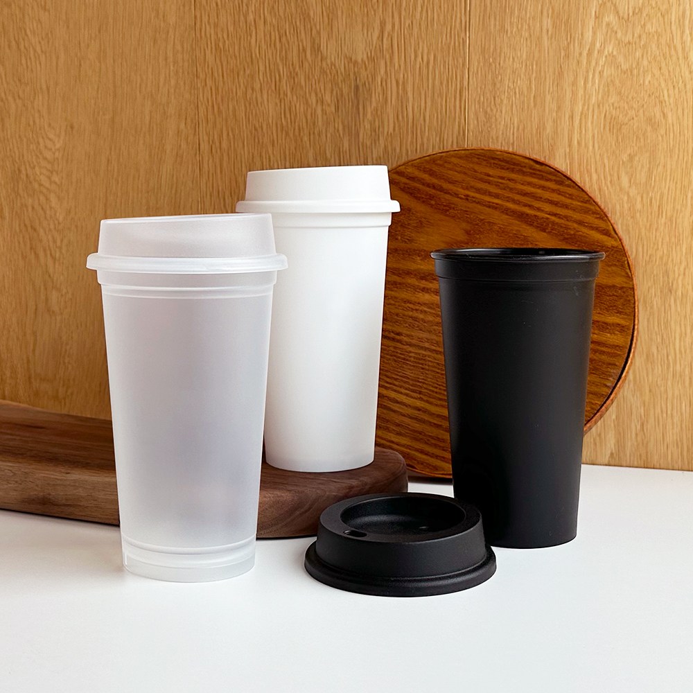 리유저블컵 텀블러 베이직 리드 (18oz/530ml/PP), 반투명, 1개, 530ml 3,830원