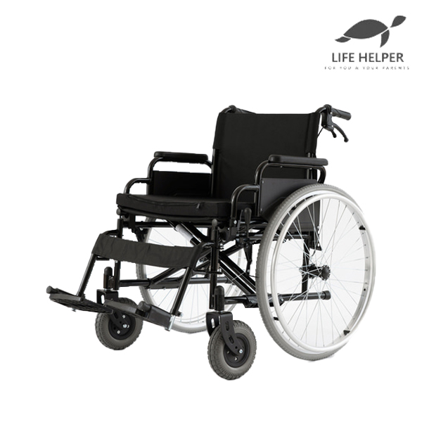 라이프헬퍼 접이식 수동 휠체어 K1 (이중 잠금형) 장애인 노인 야외 병원 실내 요양원, 1개, 단품 398,000원