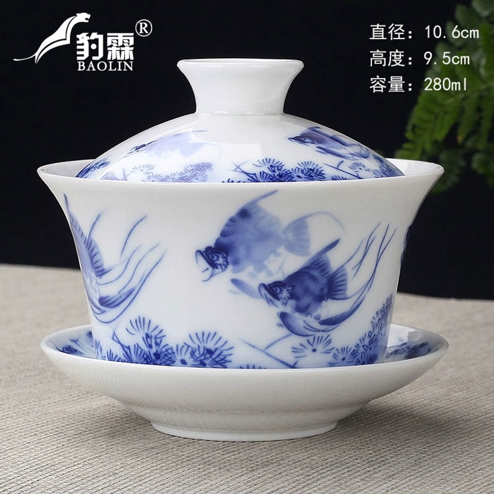 개완 수제 도자기 찻잔 경덕진 다기 세트 뚜껑포함 14,000원