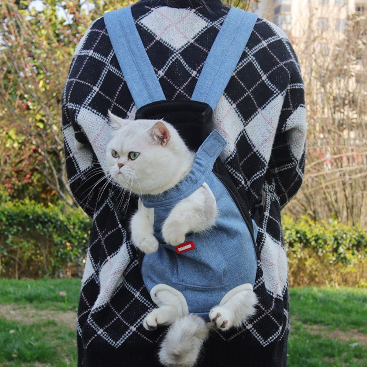 Jeernare 강아지 포대기 이동가방 고양이 이동장 여름 애견 산책가방 중형견 소형견 통용, 1개, 블루 16,900원