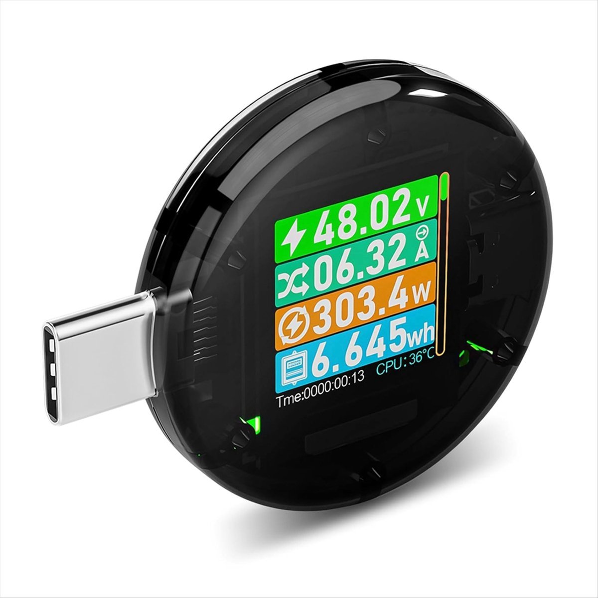 USB C 파워 미터 테스터, USB 멀티 미터 전압 전류 앰프 검출기 충전기 전력 뱅크 케이블 디지털 테스터 17,190원