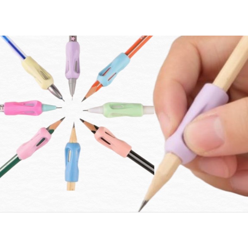 신나서상사 연필 그립 악필 교정 홀더8 연필2개 한세트, 1세트, 그린+핑크+블루+퍼플+라이트블루+옐로우+연핑크+아이보리 7,900원
