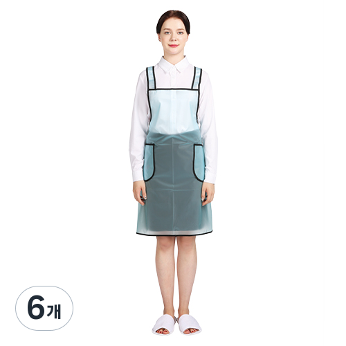 웰프런 우레탄 방수앞치마 검정파이핑 소, 블루, 6개 42,240원