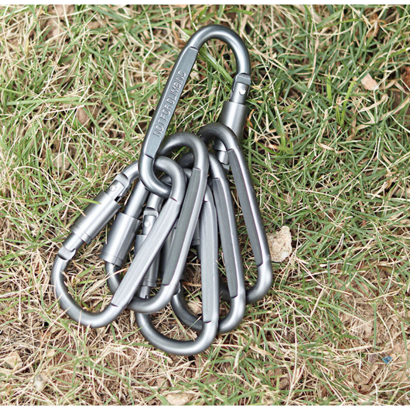 홈프로 다목적 캠핑 D형 락 카라비너 8CM, 메탈그레이, 10개 9,800원