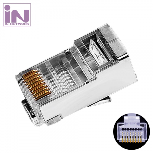 인네트워크 CAT.5 STP 통과형 RJ45 EZ 플러그(100개입)/IN-F5PASS/랜 모듈러 커넥터/관통형/금도금 커넥터 핀/삼발이 핀, 단일상품 13,200원