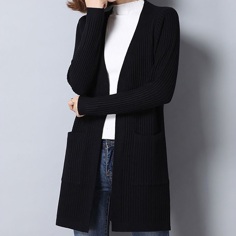 VVRR 여성 롱 니트 가디건 가을겨울 포켓 디자인 데일리웨어 A0122417 19,200원
