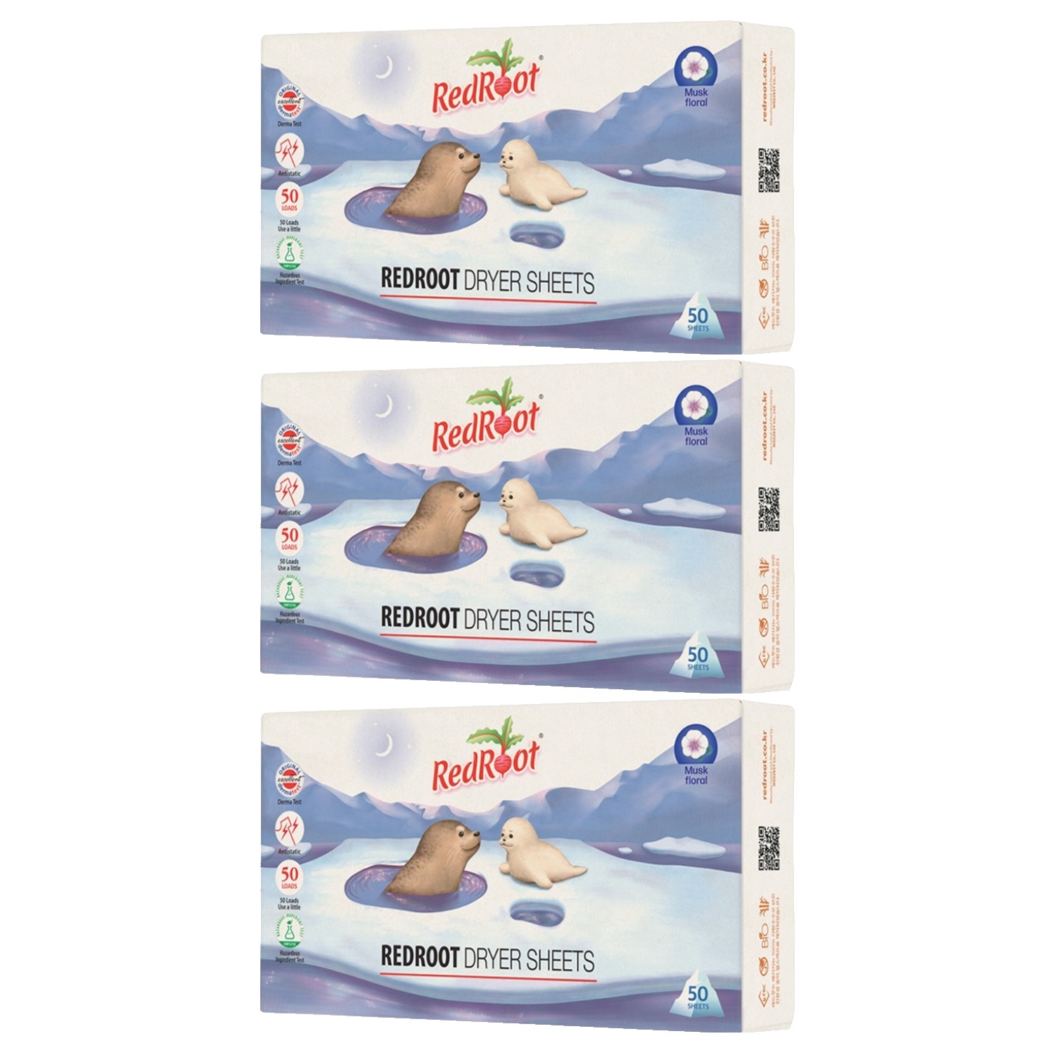 레드루트 건조기 시트 섬유유연제 머스크플로랄향 본품, 50개입, 3개 37,900원