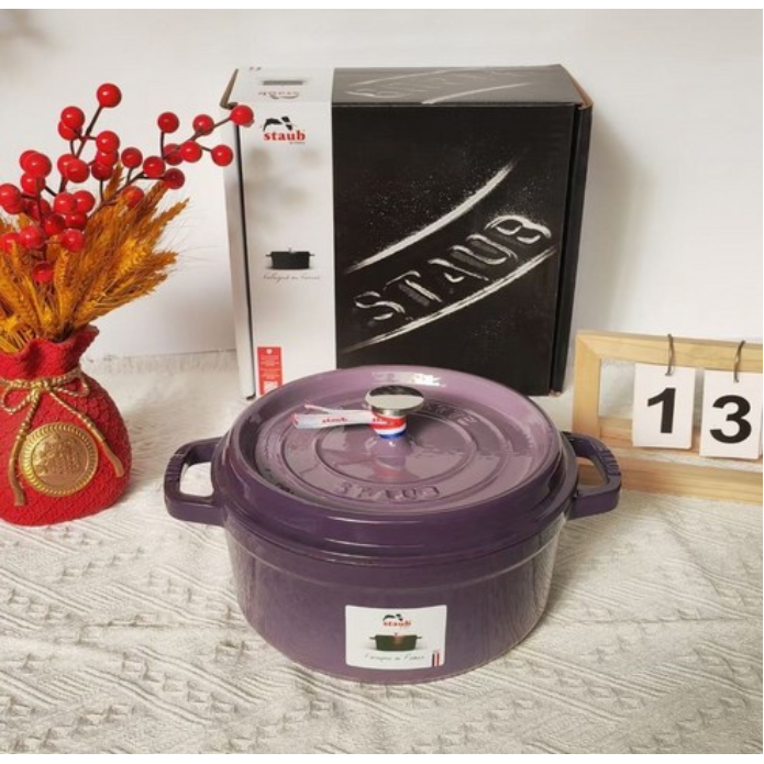 스타우브원형 주물냄비 꼬꼬떼 그린 법랑 무쇠냄비 인덕션 오븐 가능, 1개, 다크 퍼플, 20cm 125,500원
