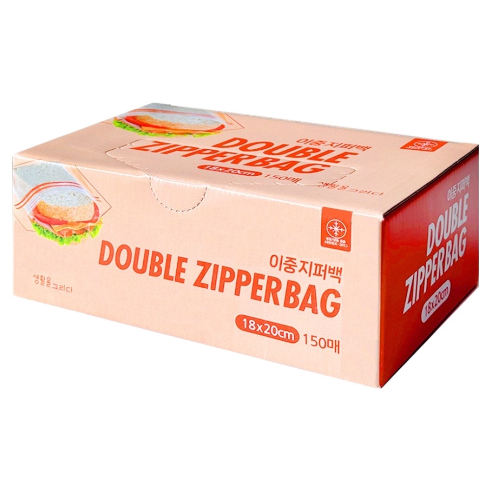 생활을그리다 이중 지퍼백 18 x 20 cm 랜덤발송, 소(S), 1개, 150개입 8,900원