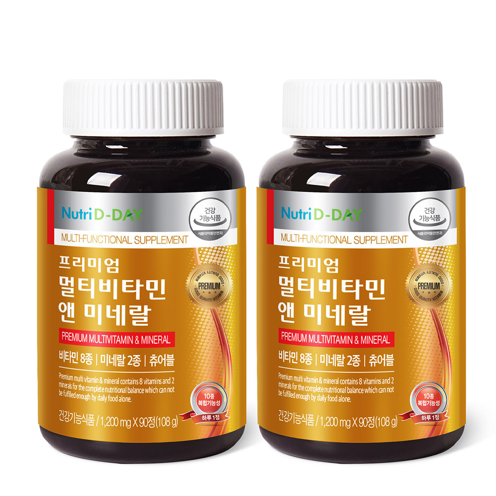 뉴트리디데이 프리미엄 멀티비타민 앤 미네랄, 90정, 2개 10,900원