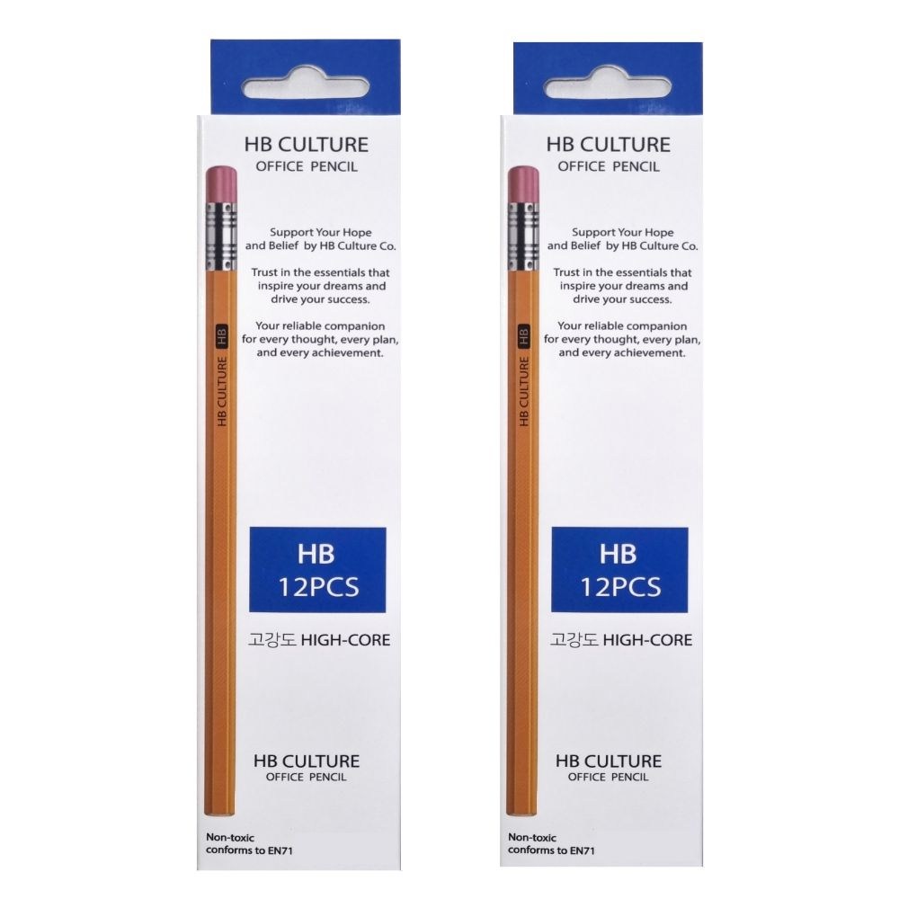 에이치비문화사 오피스 노랑 지우개 연필 프리미엄 펜슬 HB 4,580원