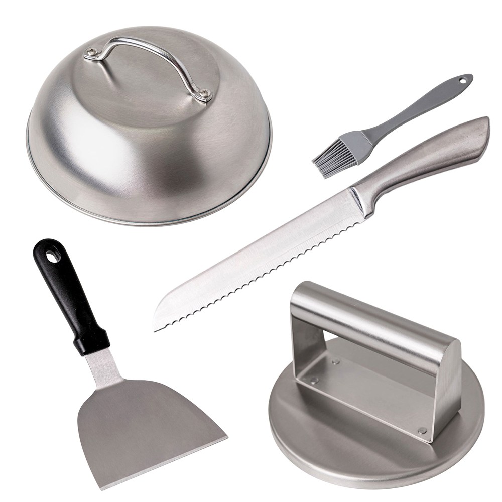 MP 존더분쉬 캠핑 햄버거 제조 스텐 스테인리스 조리도구 세트 키트 패티 덮개 프레스 헤라 철판요리 그릴 호떡 떡갈비 누르개 커버, 1개 85,900원