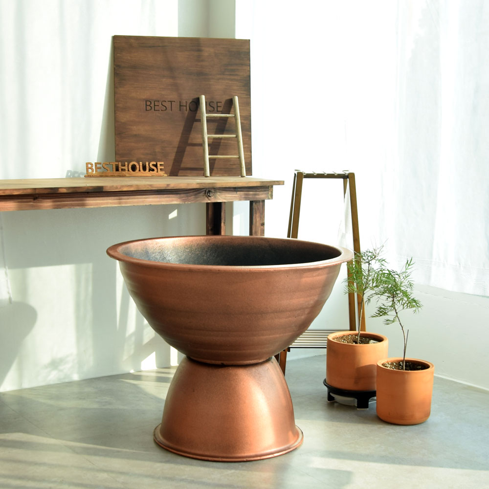 슈퍼사이즈 수지 원형 받침형 도로화분-브론즈컬러 101,640원