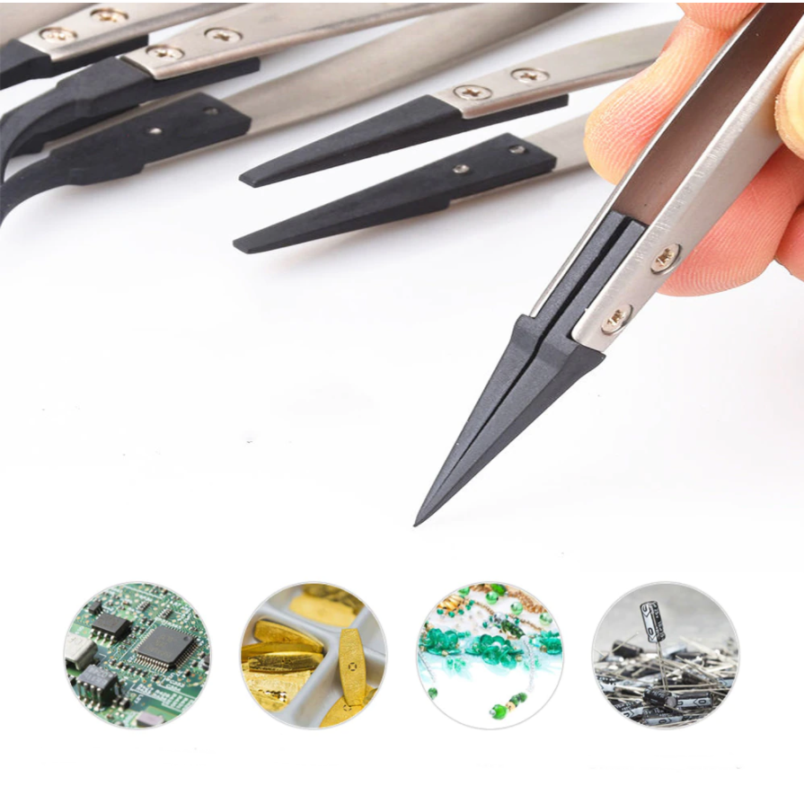 다꾸핀셋 반도체 스티커 원예용 정밀 정전기방지 제전 핀셋, 1개 11,330원