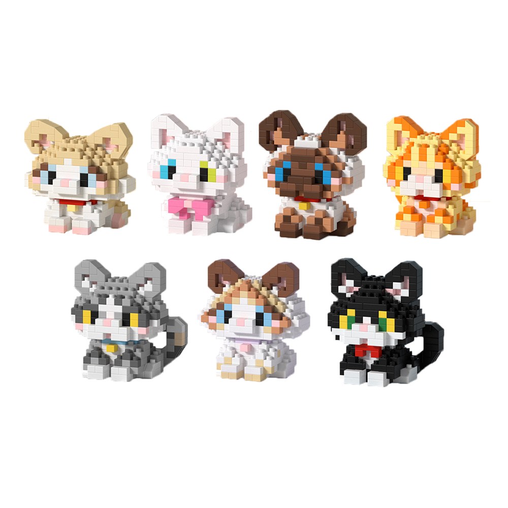 미니 고양이 캐릭터 나노블럭 조립 피규어 7종 세트 DIY 장난감 SC04, 1세트, 혼합 15,700원