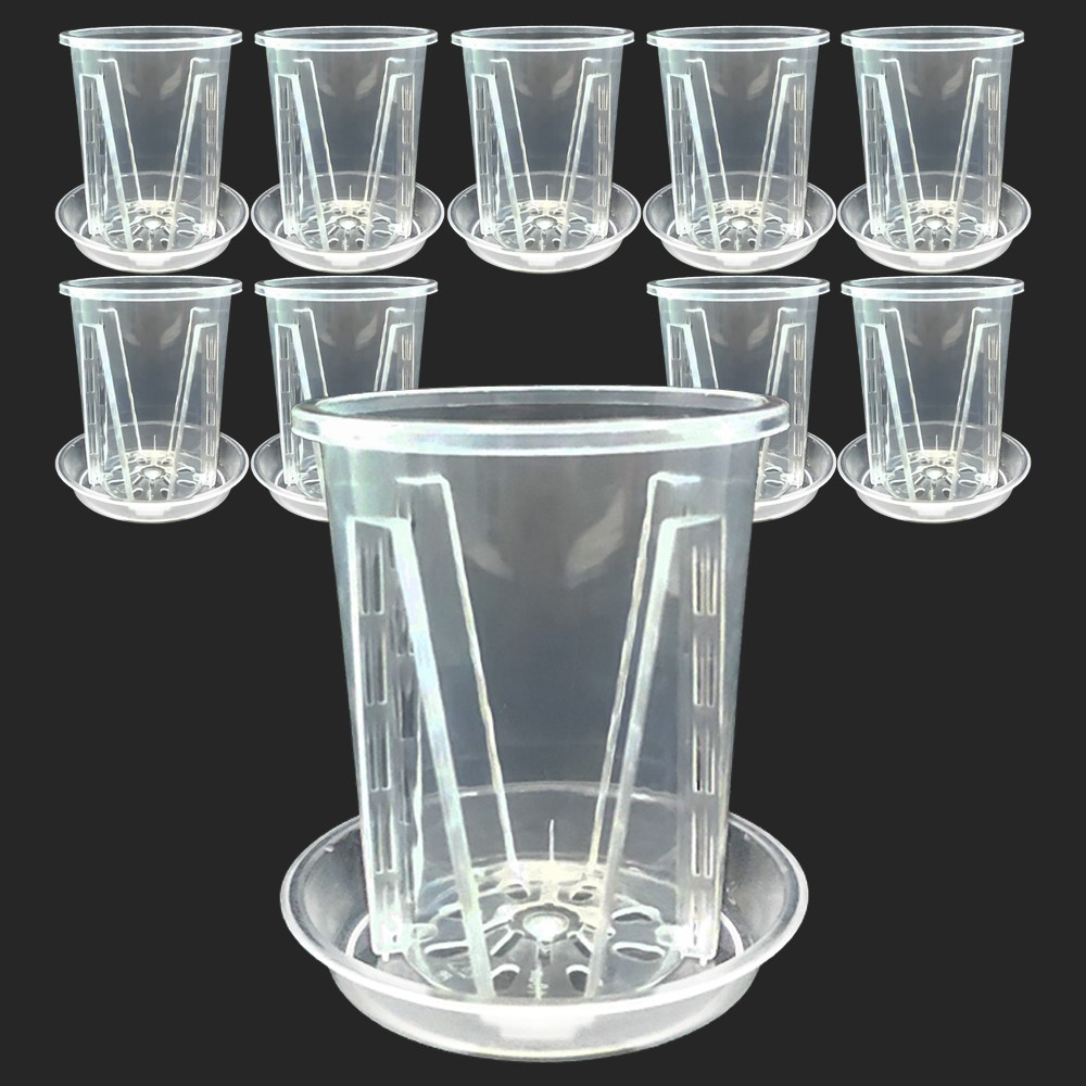 청춘화원 고투명 슬릿화분 받침포함 원형 투명 슬릿분 플라스틱 화분 플분 분갈이 삽목 삽수 16,690원