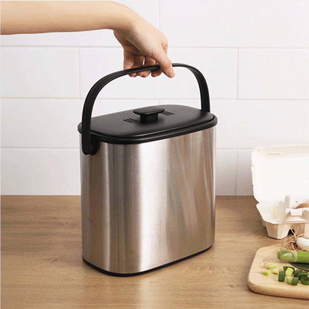 304 스테인리스 음식물 쓰레기통 5L 냄새차단 싱크대 주방용 휴지통, 1개, 기본 22,900원