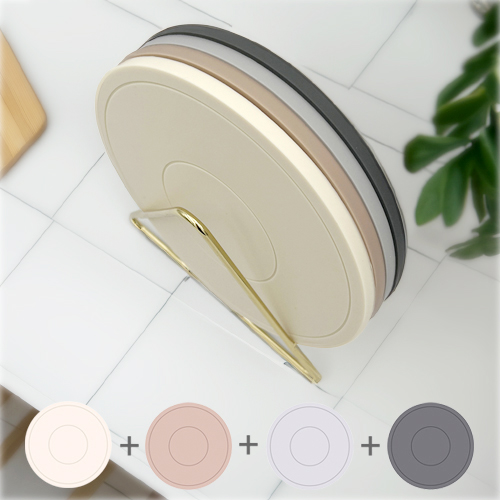 심플리프 주방인테리어의 꽃 실리콘 냄비받침 4종세트+거치대, 04(크림+밀크티+그레이+차콜), 1개 24,900원