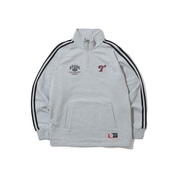 1993스튜디오 LG트윈스 로고 트랙 하프 집업 카라 스웨트 셔츠_그레이 매장정품 178761 101,900원