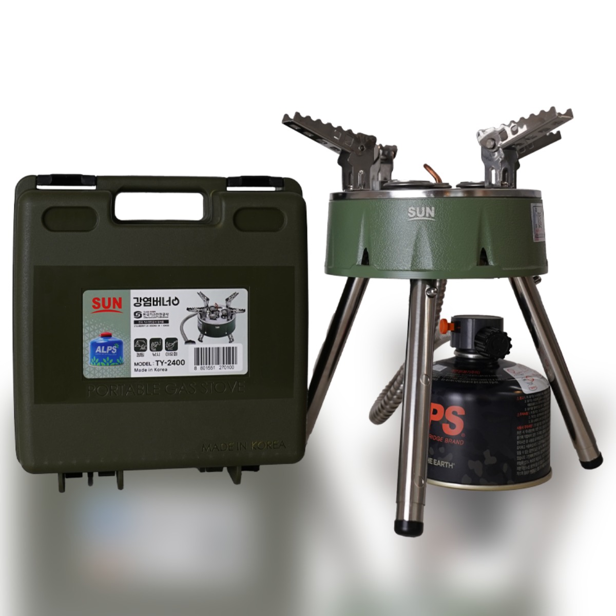 썬연료 초고화력 그리들버너 캠핑 이소 가스 강염버너 TY-2400, 1개, 밀리터리 46,000원